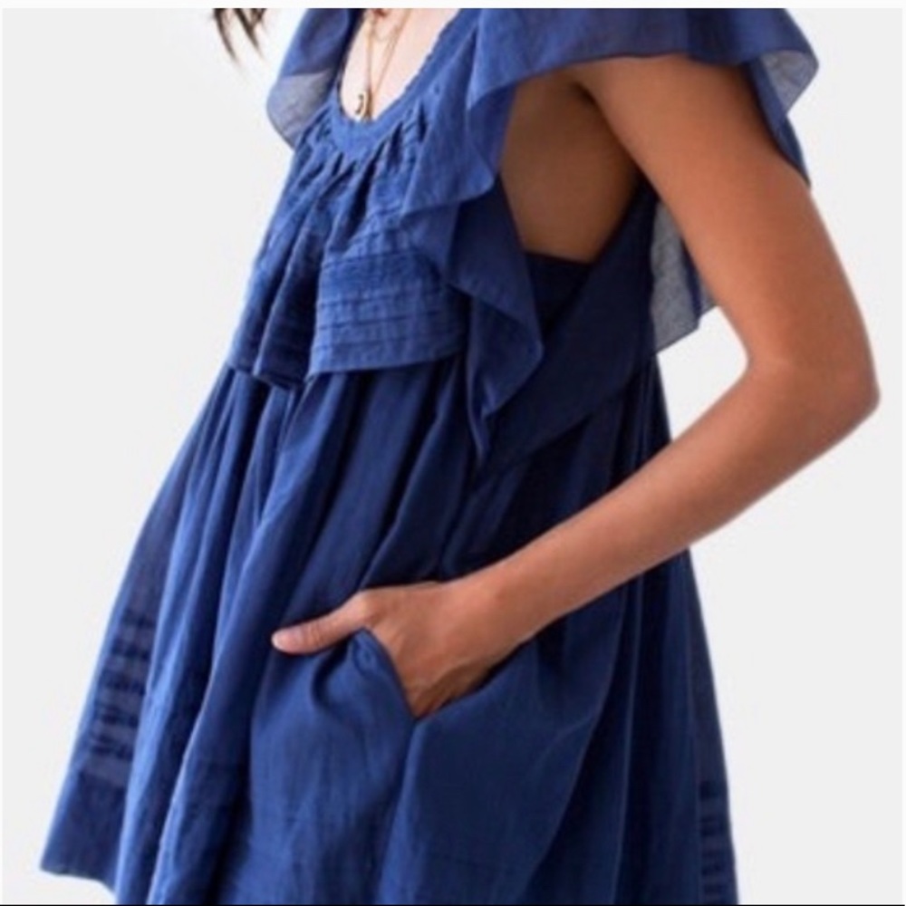 Free People Ruffle Dress (Wild Moon) Blue